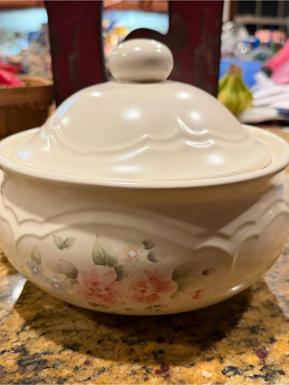 Pfaltzgraff Tea Rose 2 Qt Covered Casserole Dish #315 Vintage Floral USA